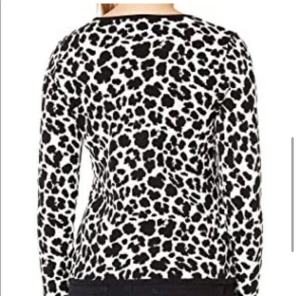 Vince Camuto Leopard Print Long Sleeve Sweater L - Picture 3 of 7